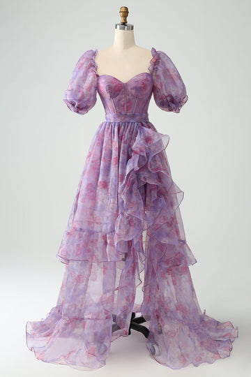 Viola A Line Abito da cerimonia corsetto con scollo quadrato con fessura